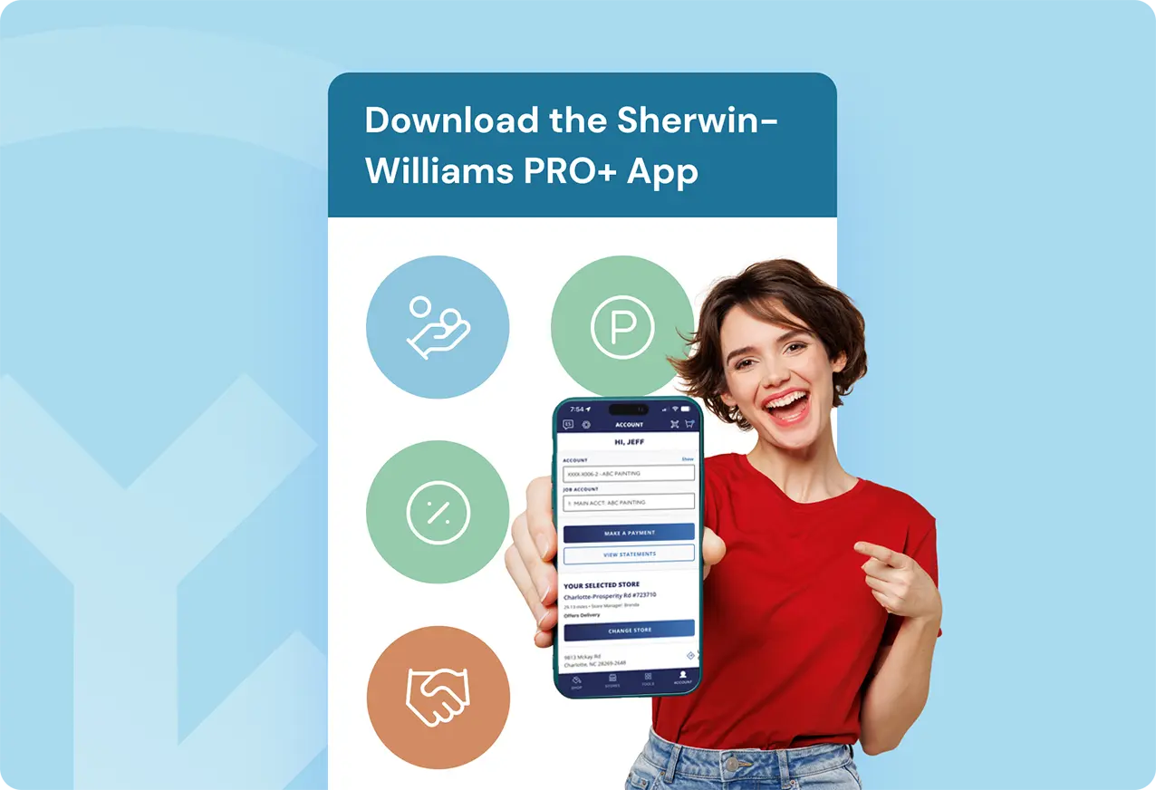 Download the Sherwin-Williams PRO+ App