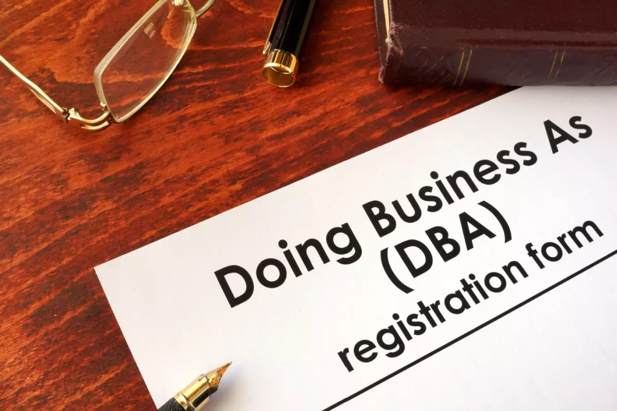 Close up on Doing Business As (DBA) form