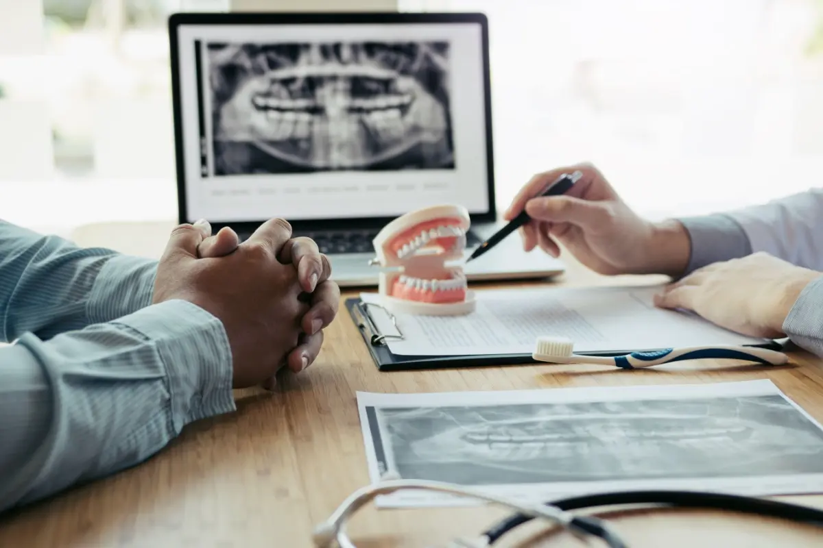 Dentists discussing marketing strategy