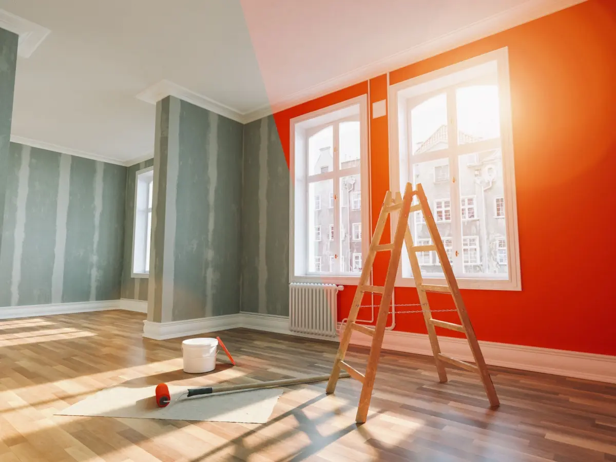 Living room during renovation.