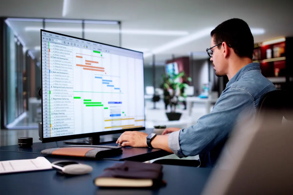 Person using project management software